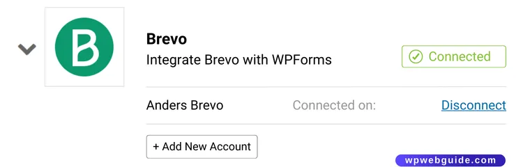 brevo wpforms connected