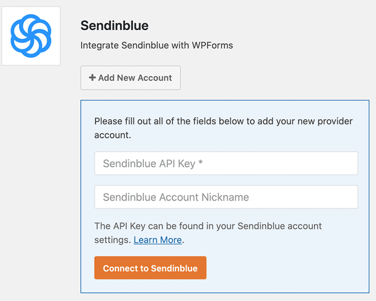 how to connect sendinblue with wpforms