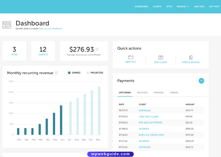 flywheel growth suite the dashboard