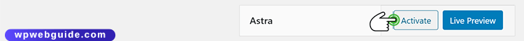 how to activate astra wordpress theme