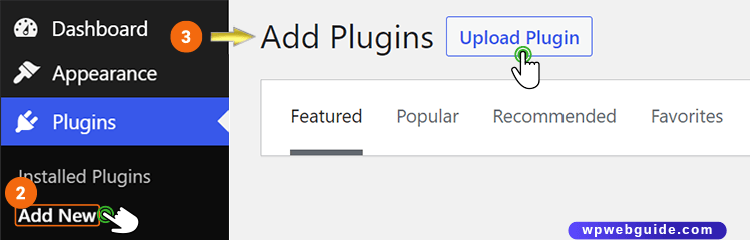 upload wordpress plugin