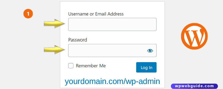 wordpress login screen